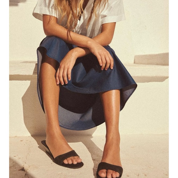 NWT ZARA SUEDE WEDGE SANDALS - Picture 3 of 5